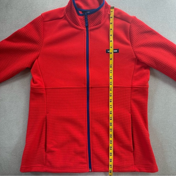 Lands’ End Long Sleeve Full Zip Grid Fleece. Large. Orange. - Picture 6 of 10